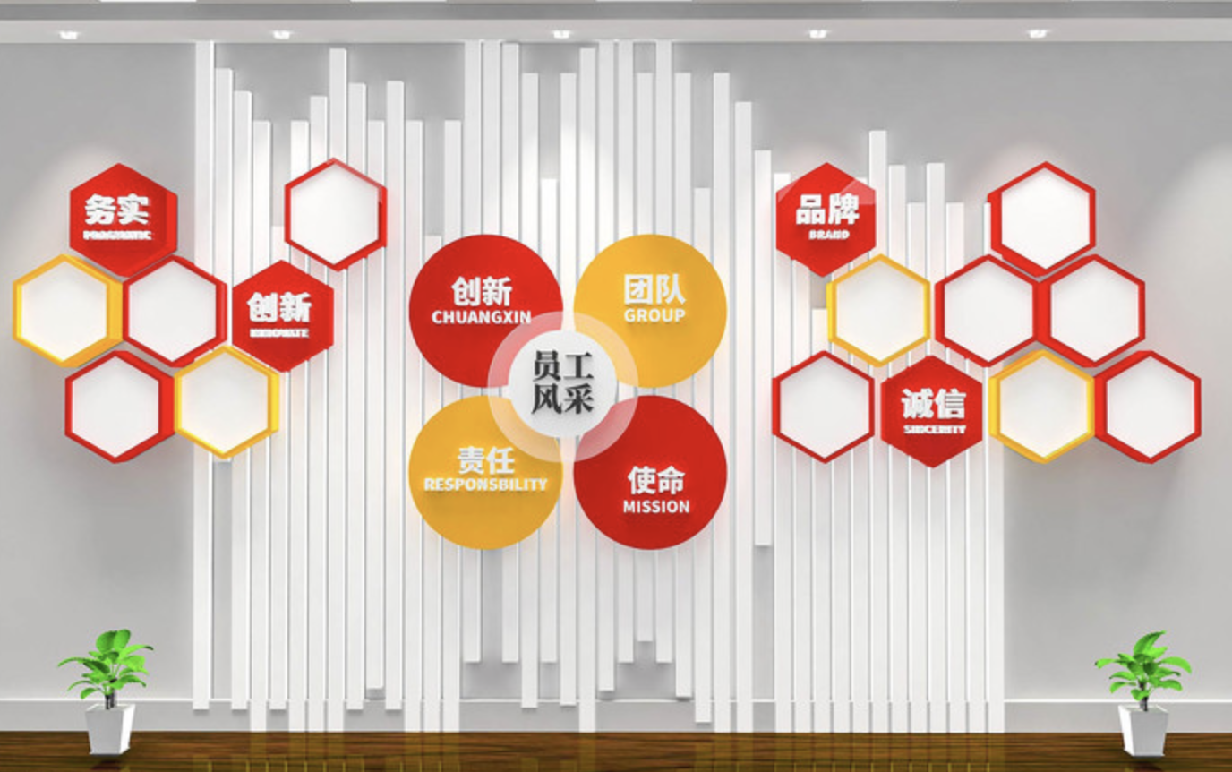 企業(yè)紅色照片標語風(fēng)采文化墻(圖1) 企業(yè)員工照片員工風(fēng)采公司文化墻